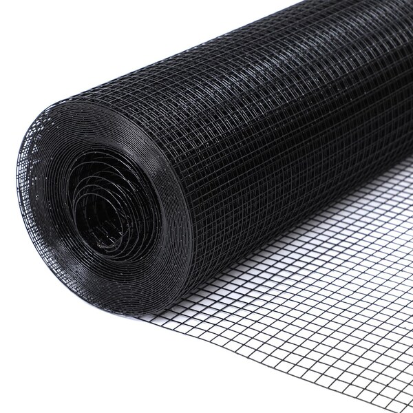Wrightmaster 48 in. x 50 ft. 19-Gauge Black Vinyl Welded Wire Fencing Fit Most Size Animal Cages ZR-X0033333FR - main