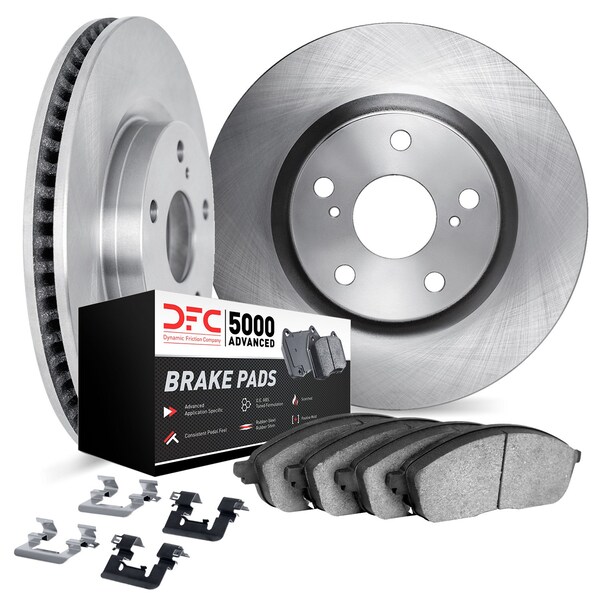 Dynamic Friction Co DFC Brake Rotor with 5000 Brake Pads and Hardware Kit 6512-46043 - main