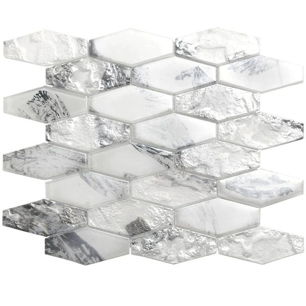 Apollo Tile Verre 10.63 in. x 11.7 in. Matte White Glass Mosaic Wall and Floor Tile 8.6 sq ft/case - 10 pack SEA88EL08WTA - main