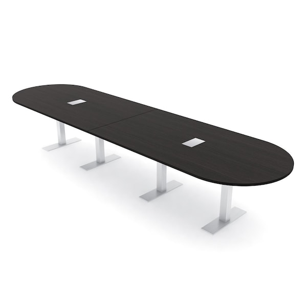 Skutchi Designs 14 Person Conference Table With Power Unit | 14' Racetrack Table | Harmony Series HAR-RAC-48X168-T-U999ST19-ESIL - main