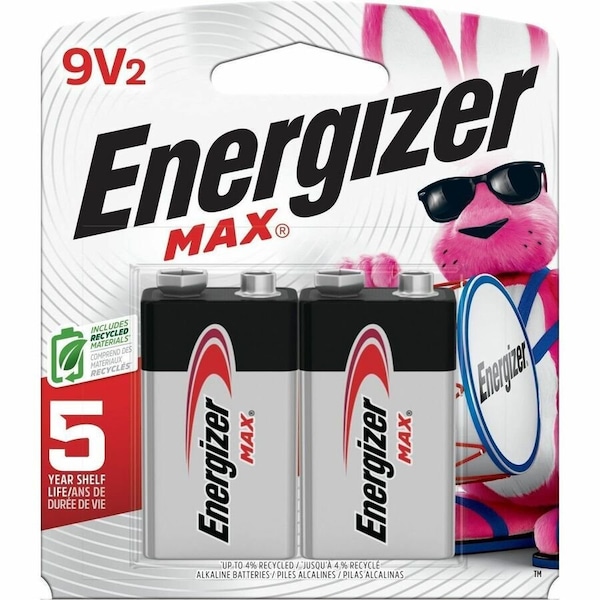 Energizer Energizer Max 9V Alkaline Battery, 9V DC, PK2 522BP-2 - main