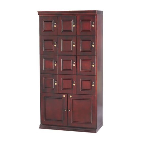 Quality Importers Commercial Cigar Locker With 12 Section Humidor- Mahogany Finish HUM-LOCKER-M - main