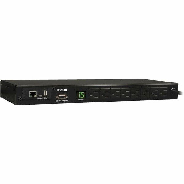 Eaton 1.4kW Single-Phase Monitored PDU with LX Platform Interface, 120V Outlets 8 5-15R, 5-15P, 12 PDUMNH15 - main