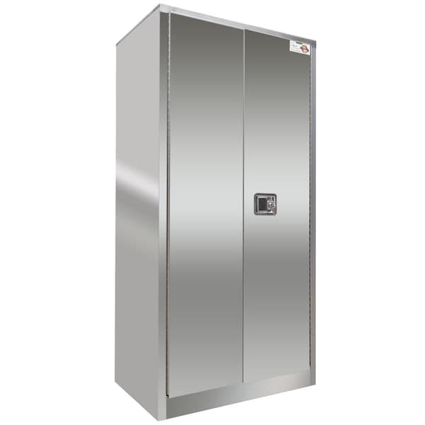 Securall Storage Cabinet, 202 gal, 4 Shelves, Stainless Steel, 36 in W x 84 in H x 18 in D 106-sw-ss - main