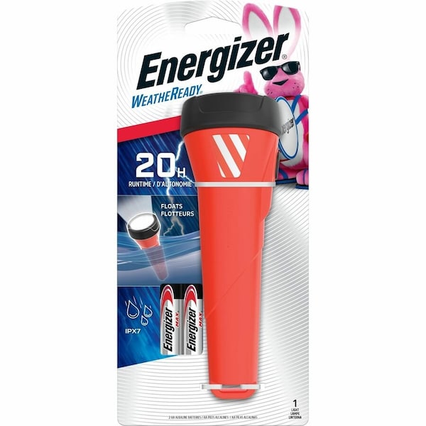Energizer Weatheready 75 lm Black/Red LED Flashlight AA Battery WRWP21E - main