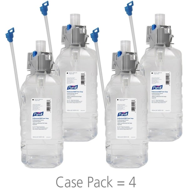 Purell Professional Mild Foam Soap Refill - 1.59 quart - Hand - Clear - Fragrance-free, Dye-free, 4PK 856504 - main
