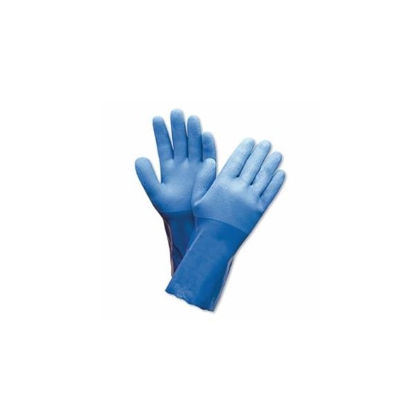 Honeywell PowerCoat PVC Coated Chemical Resistant Gloves, Blue/White, Rough, Large 582-660-L - main