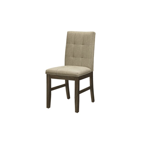 Monarch Specialties Dining Chair 37"H, Set of 2, Upholstered, Brown Fabric, Grey Solid Wood, Transitional I 1378 - main