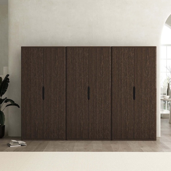 Manhattan Comfort Rivington 38in Bookcase Cabinet in Walnut - Set of 3 3-BC004-BR - main