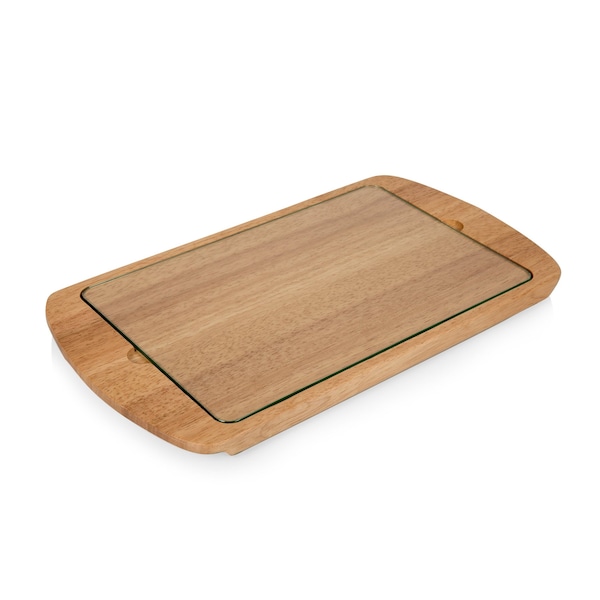 Picnic Time Family Of Brands Billboard Glass Top Serving Tray, Parawood 911-01-505-000-0 - main