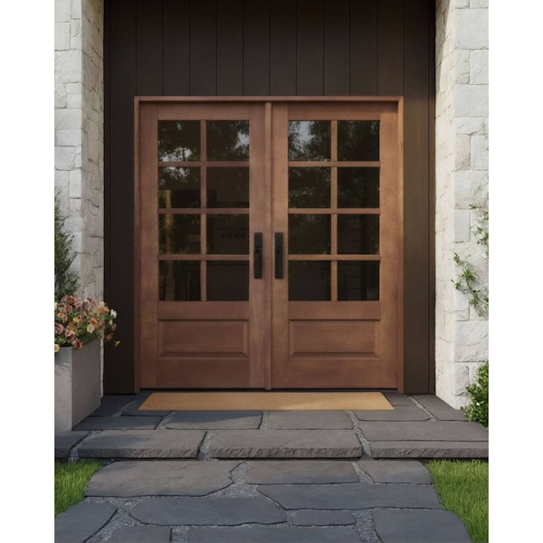 Doornmore G7508, 74.5" x 82" ( 2x36" Door) Left Hand, Mahogany SDL 8 Lite, 3/4 Lite Exterior Door G7508-SW-3680_2_LI - main
