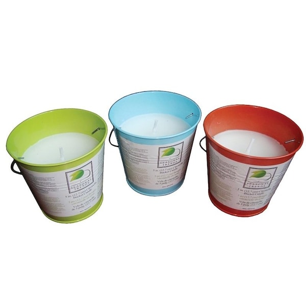 Seasonal Trends Candle with Handle Bucket, Bucket, YellowBlueOrange, Citronella, 35 to 40 hrs Burn Time Y2564 - main