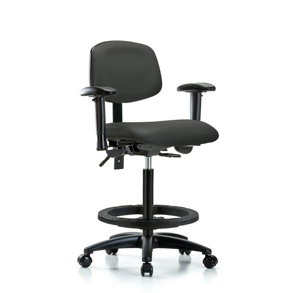 Blue Ridge Ergonomics Chair, Poly, Med Bench, AA BF Glides, 6-Way Adjustable, 26" to 35" Height, Charcoal BR-VHBCH-RG-T1-A1-BF-RC-8605 - main