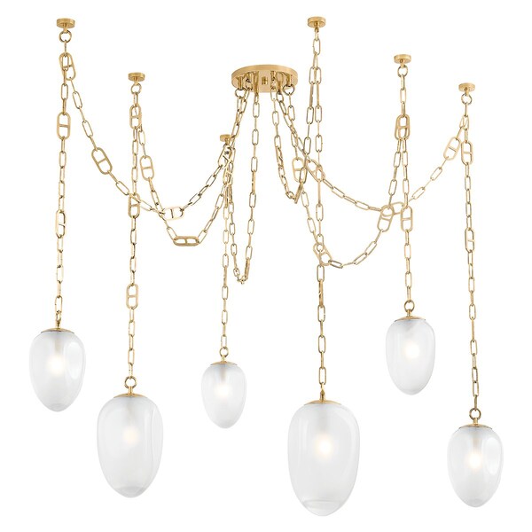 Corbett Lighting Noz Nozawa X Daith 6 Light Chandelier 61.25 In. Vintage Brass 464-61-VB - main