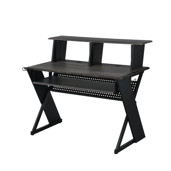 Homeroots 47" Black Wood and Metal Computer Desk 491537 - main