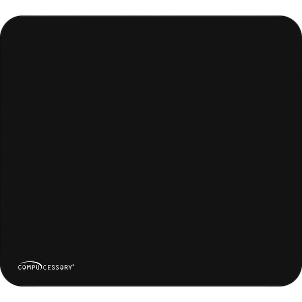 Compucessory Mouse Pad, Black, Cloth/Rubber, 8 1/2" D CCS23617 - main