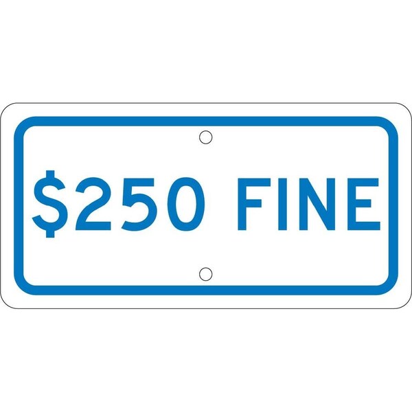 Nmc Van Accessible $250 Fine Ada Sign, TMA9H TMA9H - main