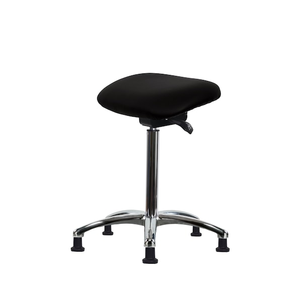 Blue Ridge Ergonomics Vinyl Sit-Stand Chrome - Standing Height with Stationary Glides in Black Voyager Vinyl VSTSS-CR-NF-RG-2026 - main