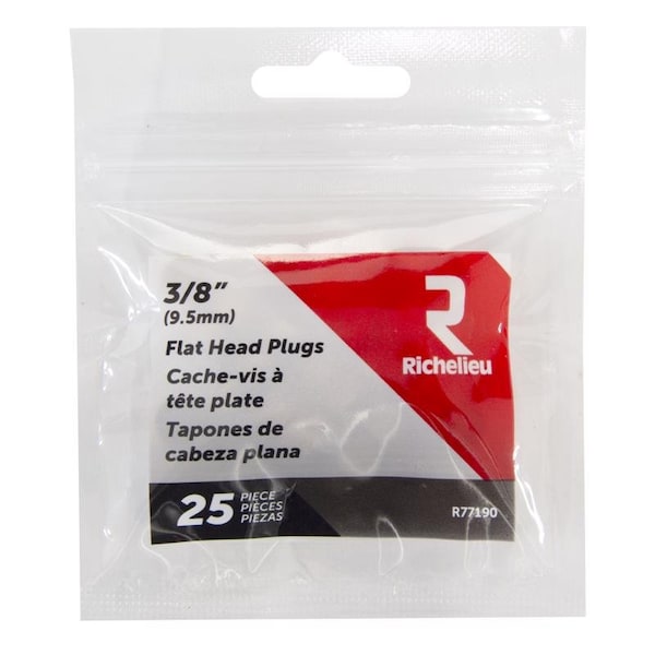 Richelieu Flat Birch Head Plug 3/8 in. D X .38 in. L Natural, 25PK R77190 - main