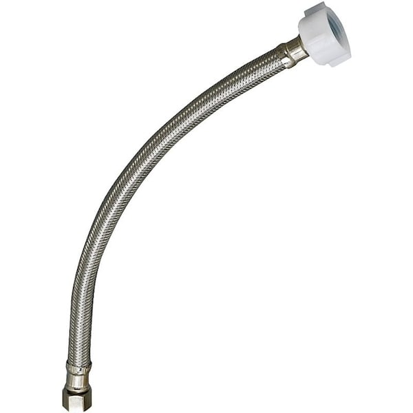 Plumb Pak EZ Series Toilet Supply Tube, 1/2 in Inlet, Compression Inlet, 7/8 in Outlet, Ballcock Outlet, 16 in L PP23844 - main