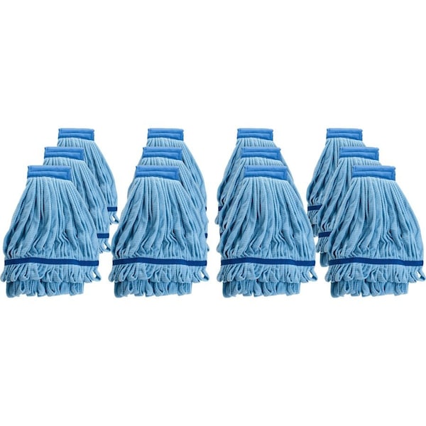 Genuine Joe Microfiber Wet Mophead Refill - Blue, 12PK GJO47538CT - main