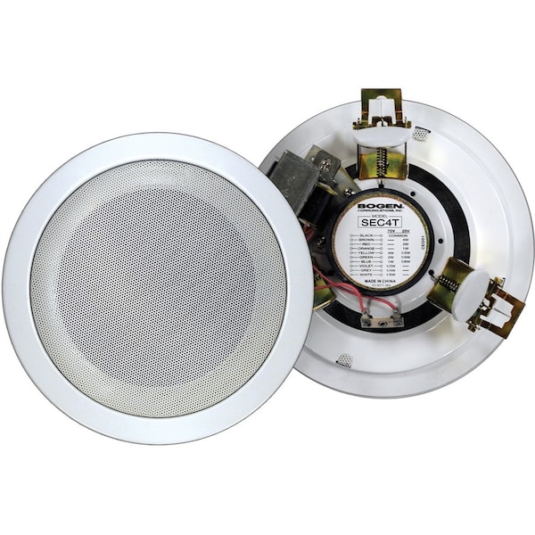 Bogen SEC4T In-ceiling Speaker - 4 W RMS - White - 4" - 75 Hz to 20 kHz - 8 Ohm SEC4T - main
