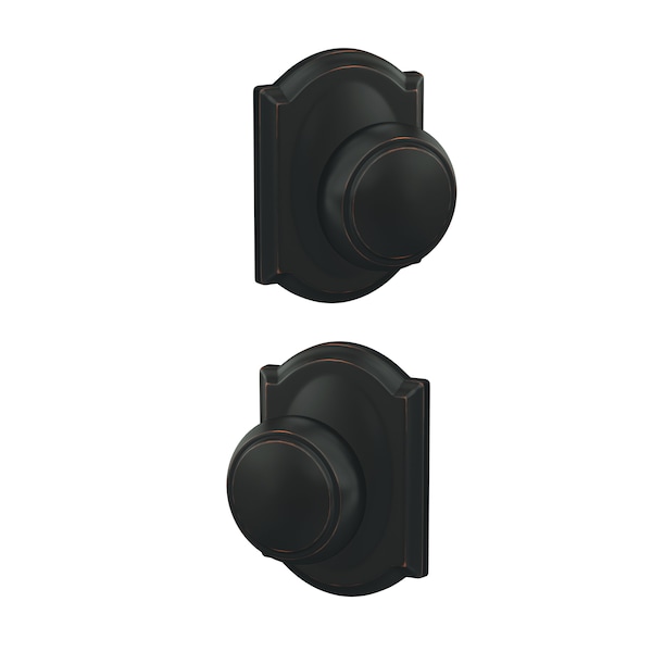Schlage Residential Schlage Custom Andover Knob with Camelot Rose Passage and Privacy Lock with 16600 Latch and FC21AND716CAM - main