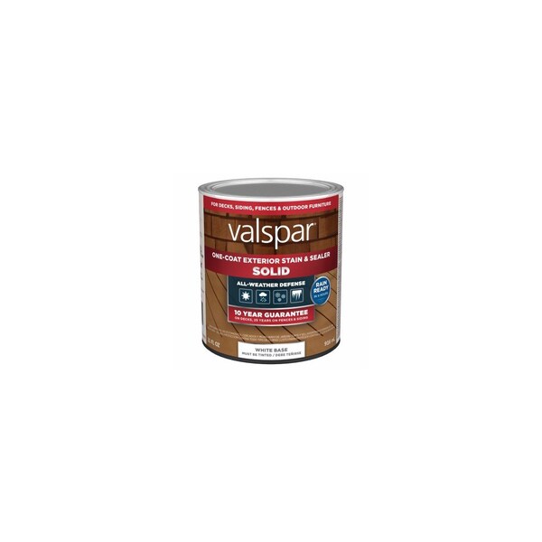 Valspar/Cabot Valspar One-Coat Solid Stain & Sealer, White Base, 1 Quart VL1028088-14 - main