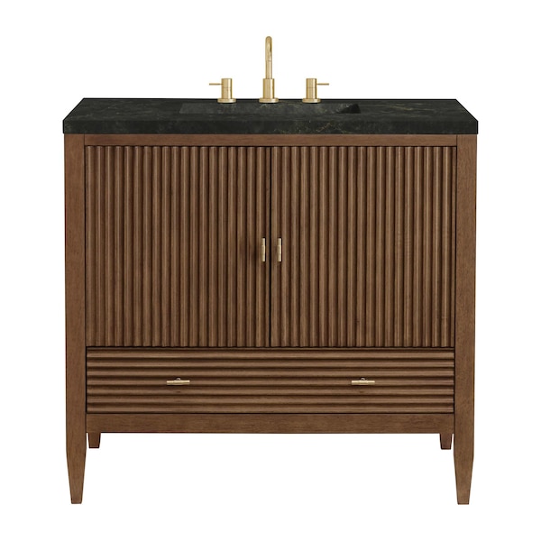 James Martin Vanities Myrrin 36" Vanity, Mid Century Walnut, w/ 3 CM Phantome Eclos Top 485-V36-WLT-3PHT - main