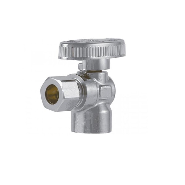 Inserciones 0.37 x 0.37 in. Full Iron Pipe Angle Stop Valve, Brass IN3241175 - main