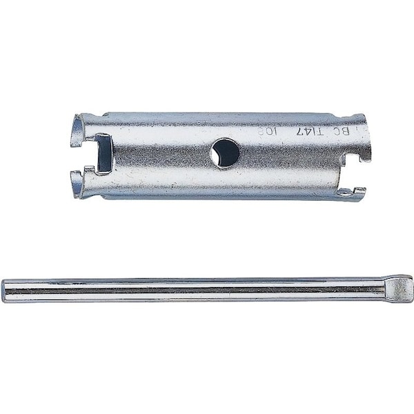 Prosource PMB-501-3L Basket Strainer Wrench, 1-1/4 in Head, 4 in L, Steel, Zinc Plated PMB-5013L - main