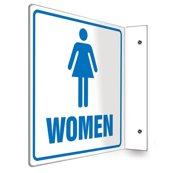 Accuform Women, 8 in W x 8 in H, L-Shaped, Plastic, PSP745 PSP745 - main