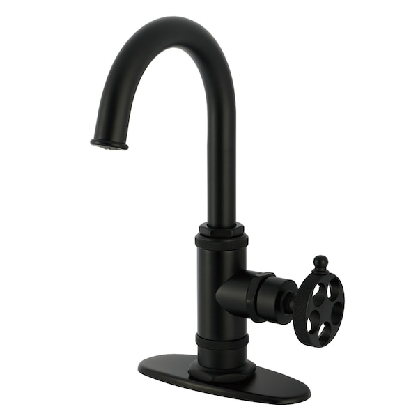 Kingston Brass Single-Handle Bar Faucet with Knurled Handle, Matte Black KSD8500RKZ - main
