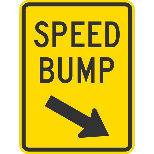 Lyle Speed Bump (Arrow Pointing Bottom Right), 18x24, High Intensity Prismatic, Yellow G-10736-HI_18x24 - main