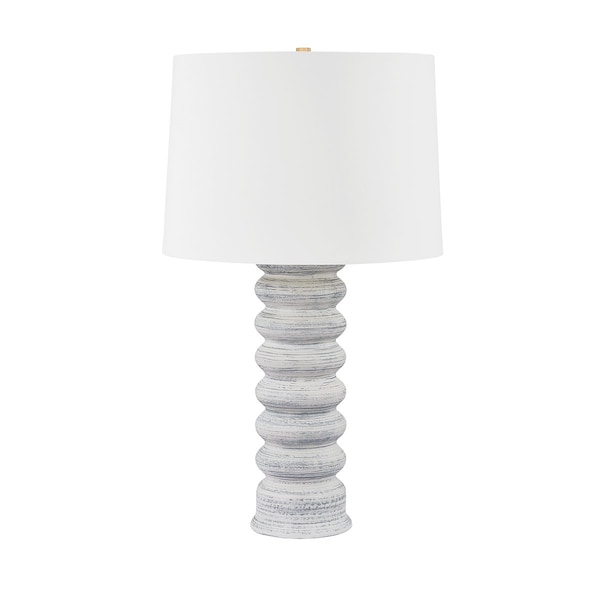Hudson Valley Lighting Harwinton 18.75 in. Table Lamp Aged Brass/Ceramic Grey White L7633-AGB/CGY - main