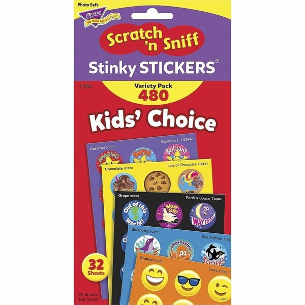 Trend Enterprises Trend Stinky Stickers Variety Pack, 32 Sheets, 480 Stickers/Pack T089 - main