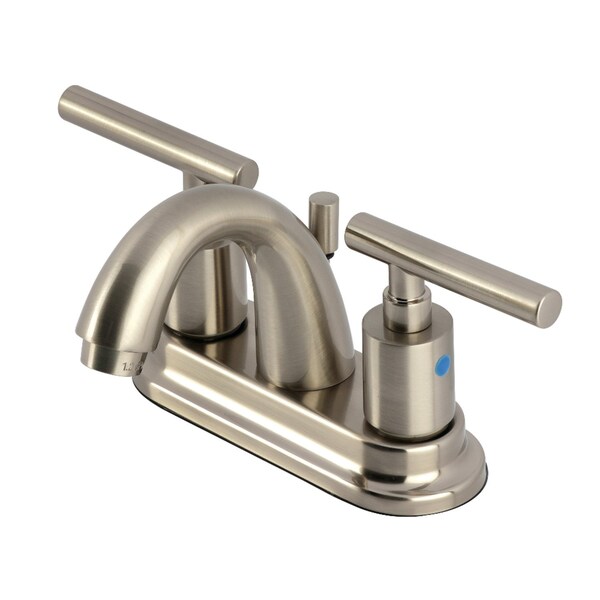 Kingston Brass Double-Handle 4" Centerset Bathroom Faucet with Pop-Up Drain, Brushed Nickel FB5618CML - main