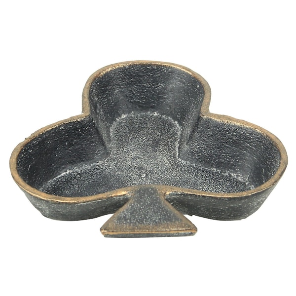 Homeroots 6in Black and Gold Club Cast Iron Vanity Tray 483149 - main