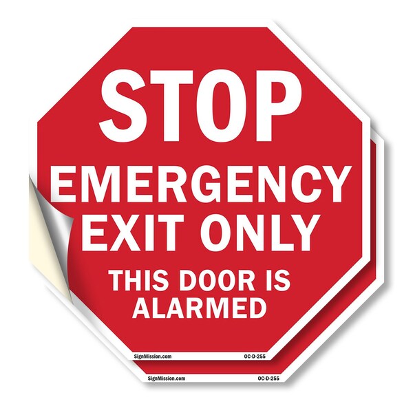 Signmission Exit Sign, Vinyl Decal, 4 in W, 4 in H OC-D-2PACK-4-255 - main