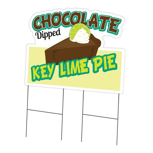 Signmission Chocolate Dipped Key Lime Pie Die Cut Yard & Stake outdoor plastic, 2436-Chocolate Dipped Lime Pie C-DC-2436-DS-Chocolate Dipped Key Lime Pie19 - main
