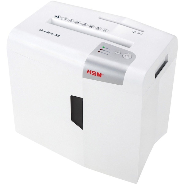 Hsm Shredder, Cross-cut, Anti-Jam, 8-Sht Cap, White HSM1044123 - main