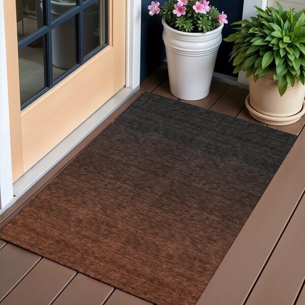 Homeroots 3' X 5' Orange And Charcoal Abstract Washable Indoor Outdoor Area Rug 588966 - main