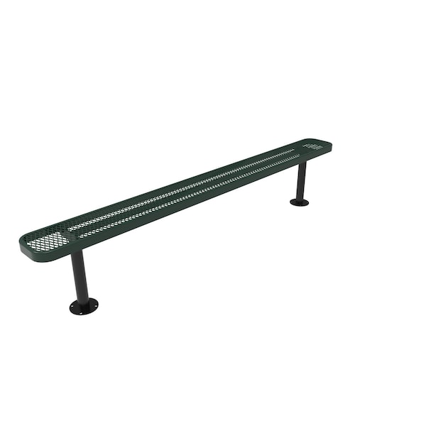 Mytcoat 8ft Outdoor Bench without Back, Surface Mount, Green, Expanded Metal, Textured Coating 804322 - main