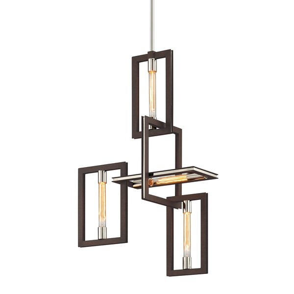 Troy Lighting Enigma 4 Light Chandelier 23.75 In. Textured Bronze F6184-TBZ/SS - main