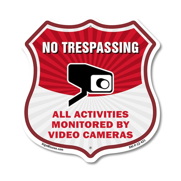 Signmission No Trespassing Shield Sign All Activitie, 12 Inch X 12 Inch, Plastic Sign SHI-P-12-421 - main