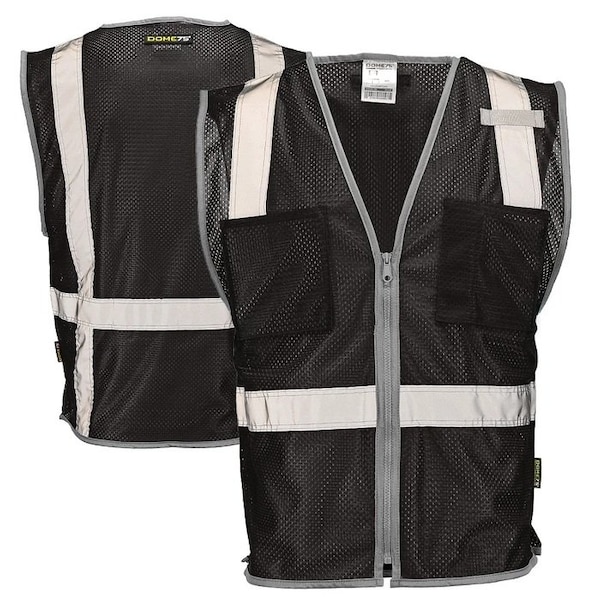 Dome75 Hi-Vis Safety Vest SM/MD Class Non-ANSI/Enhanced Visibility , Zipper 2 Pockets, 1 Mic Tab DV1281 - main