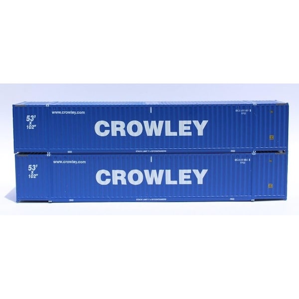 Jacksonville Terminal 53 ft. N Scale High Cube Container Crowley, 2PK JTC535031 - main