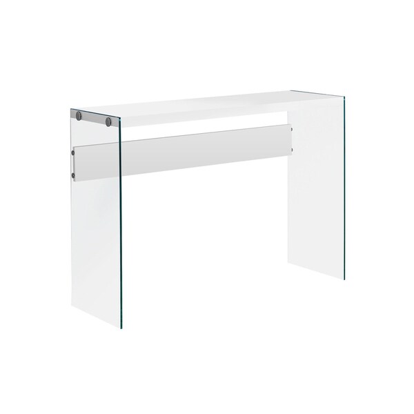 Homeroots 44" White and Clear Solid Console Table 333148 - main