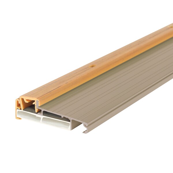 M-D Building Products 4-9/16 in. x 1-3/8 in. x 36 in. Satin Nickel Adjustable Aluminum Thermal Break Threshold 49008 - main