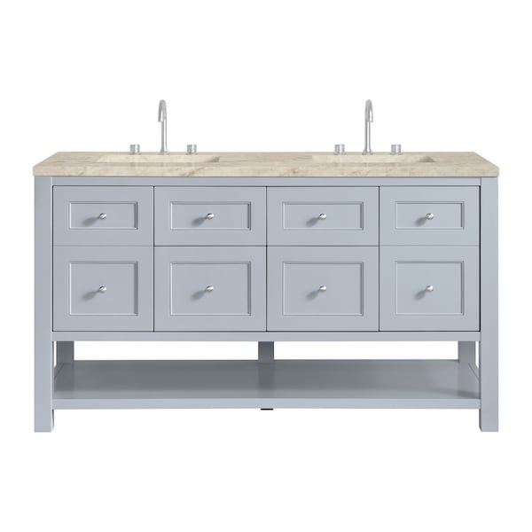 James Martin Vanities Breckenridge 60" Double Vanity, Serenity Blue, w/ 3 CM Tajnar Eclos Top 330-V60D-SRB-3TJR - main